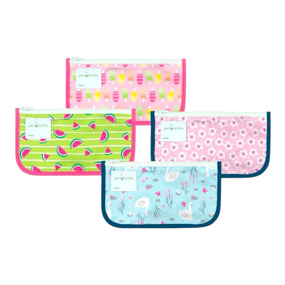 ✨BNWT - Green Sprouts - Reusable Snack Bags for Food, Utensils & Wipes - 4 Pack✨